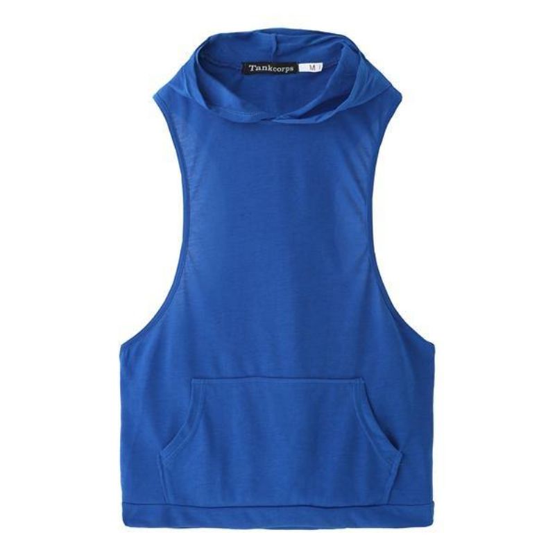 Gilet De Fitness Ample À Capuche Sans Manches Pour Homme Élégant