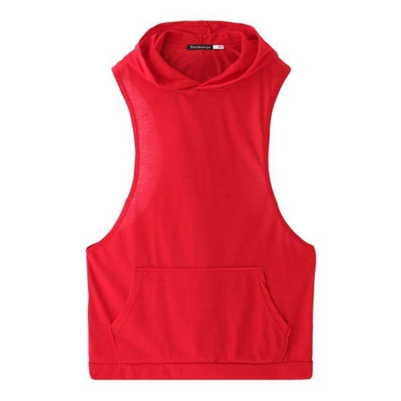 Gilet De Fitness Ample À Capuche Sans Manches Pour Homme Élégant