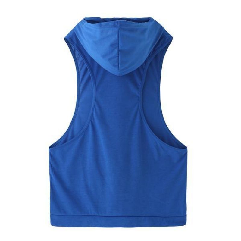 Gilet De Fitness Ample À Capuche Sans Manches Pour Homme Élégant