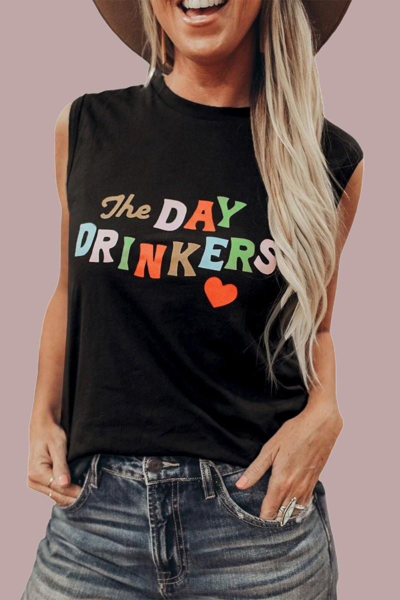 Le Débardeur À Imprimé Lettres Day Drinkers