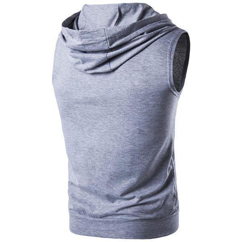 Personnalité D'été High Street Big Pocket T-shirt Casual Zip Hooded Vest Men's Sweater T-shirt