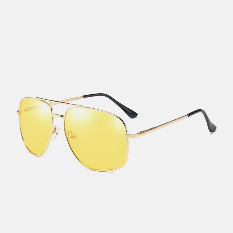 Lunettes De Soleil Polarisées À Double Pont En Métal Pour Hommes