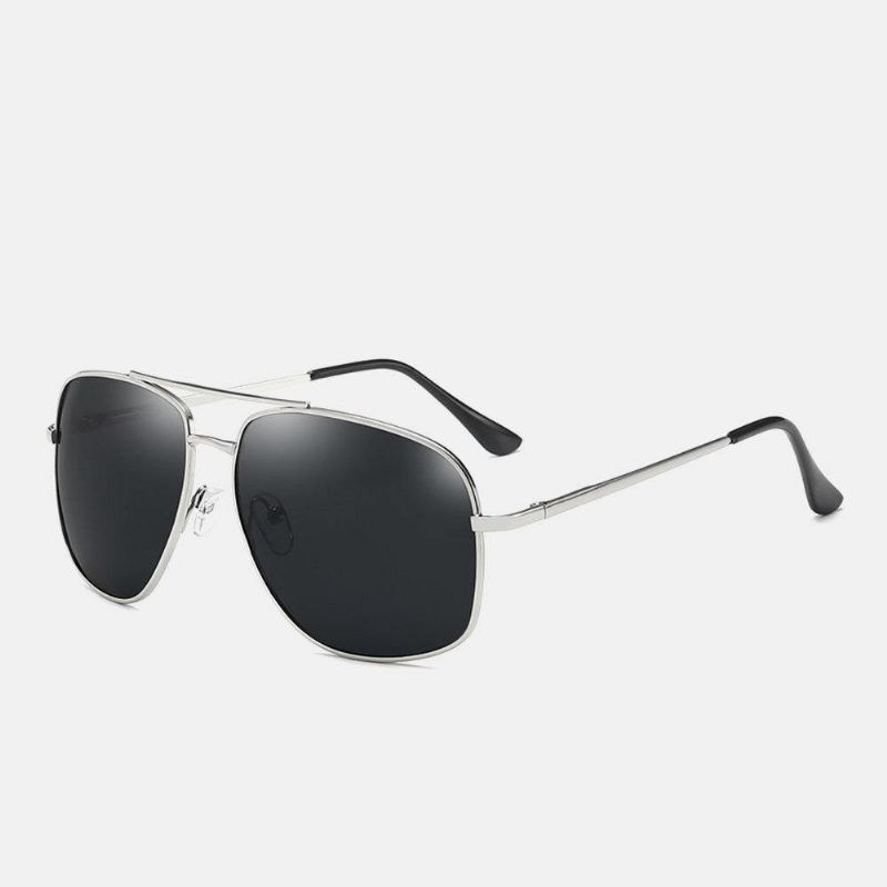 Lunettes De Soleil Polarisées À Double Pont En Métal Pour Hommes