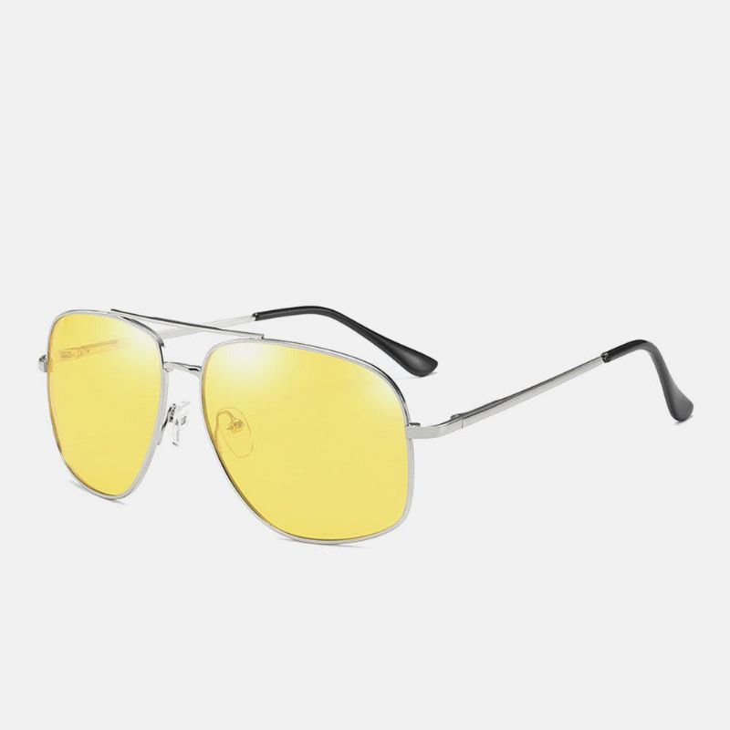 Lunettes De Soleil Polarisées À Double Pont En Métal Pour Hommes