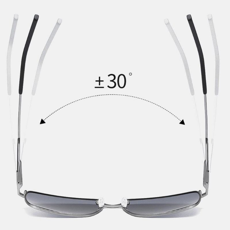 Lunettes De Soleil Polarisées À Monture En Métal Avec Protection Uv Pour Hommes