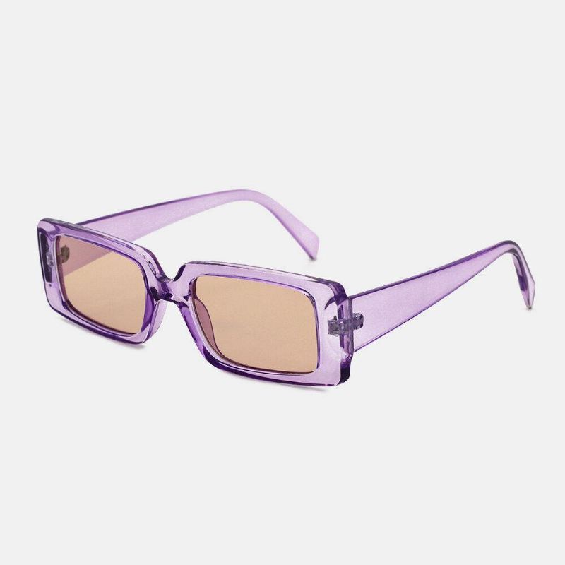 Lunettes De Soleil Polarisées Unisexes Rectangulaires De Couleur Unie Avec Protection Uv Décontractée