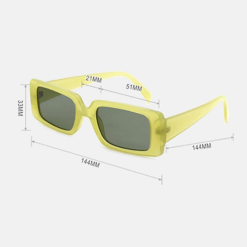 Lunettes De Soleil Polarisées Unisexes Rectangulaires De Couleur Unie Avec Protection Uv Décontractée