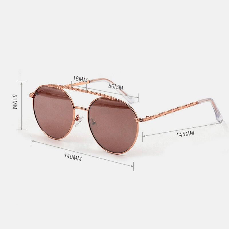 Lunettes De Soleil De Protection Uv Décontractées Unisexes À Cercle Positif En Métal Plein Cadre