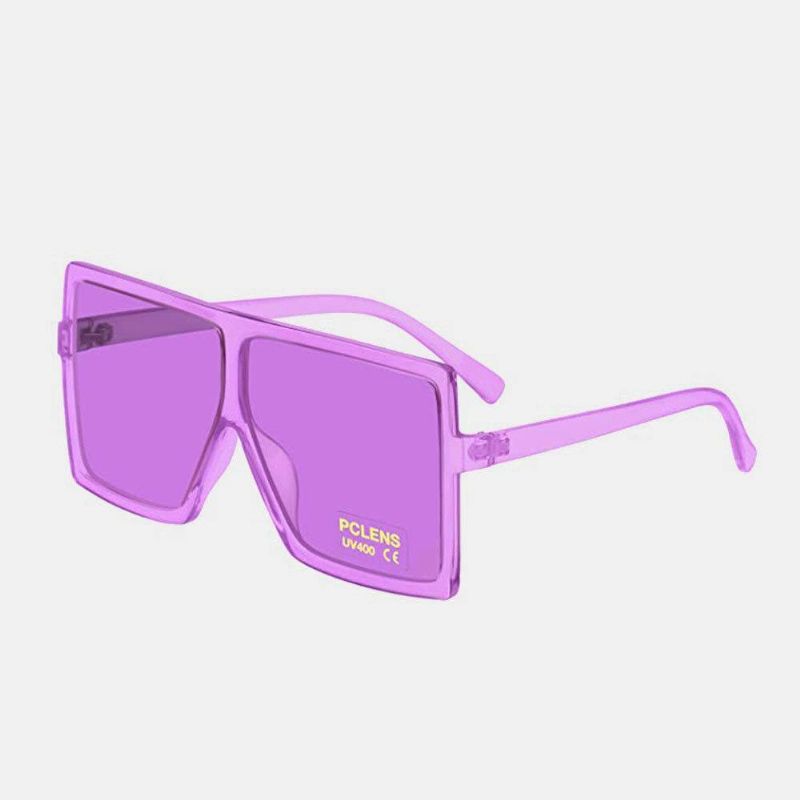 Lunettes De Soleil De Protection Uv À Monture Carrée Surdimensionnée Vintage Pour Femmes