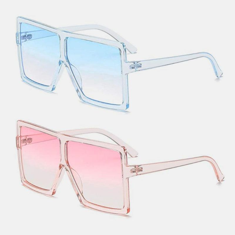 Lunettes De Soleil De Protection Uv À Monture Carrée Surdimensionnée Vintage Pour Femmes