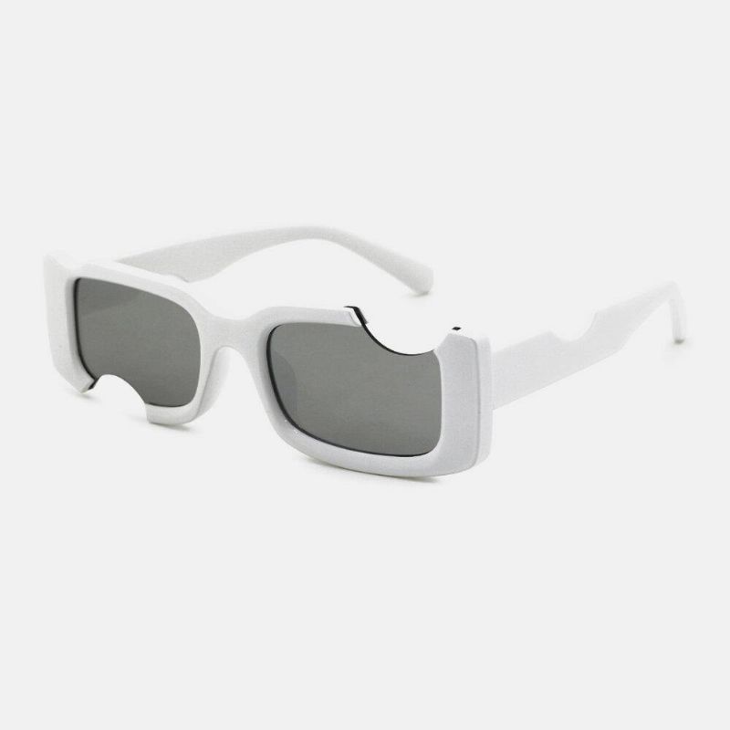 Lunettes De Soleil Unisexes À Cadre Carré Irrégulier Et Non Plein Cadre Avec Protection Uv Et Profil Spécial