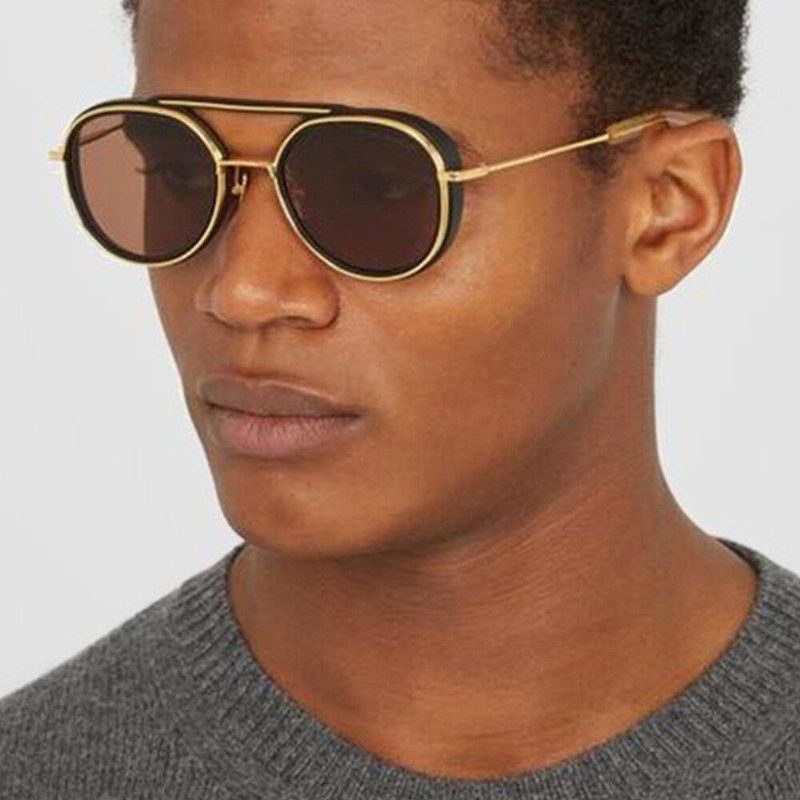 Lunettes De Soleil Vintage À Monture Épaisse Et Ovale Pour Hommes