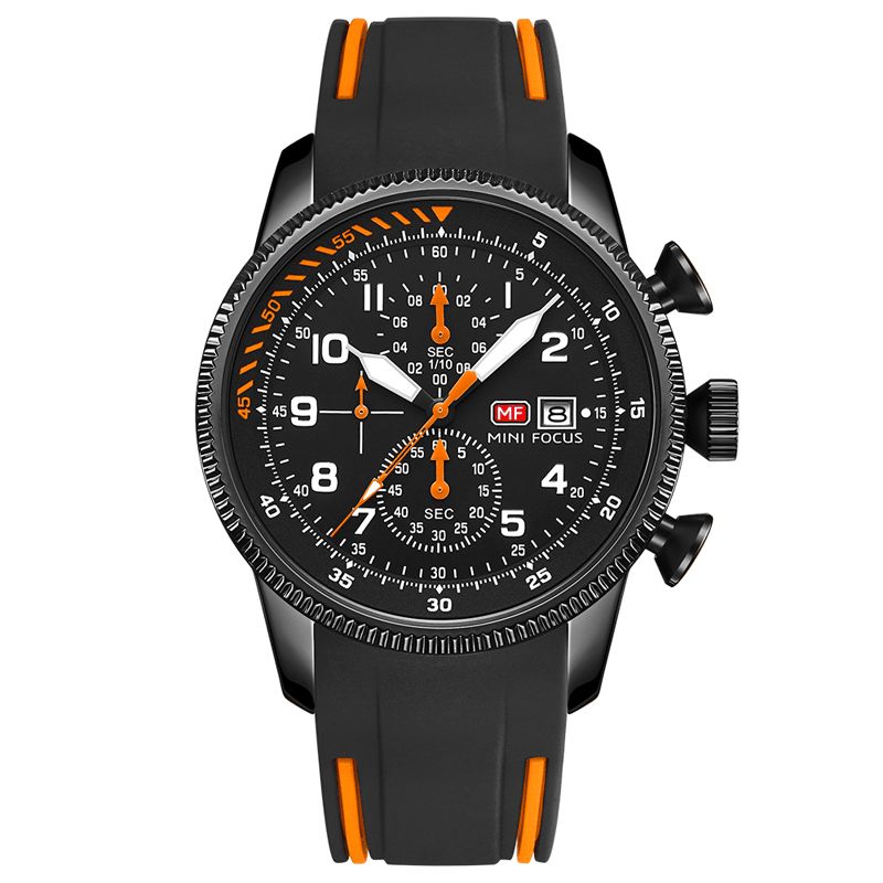 0379g Sport Hommes Montre Lumineuse Affichage De La Date Chronographe Multifonction Étanche Mode Montre À Quartz