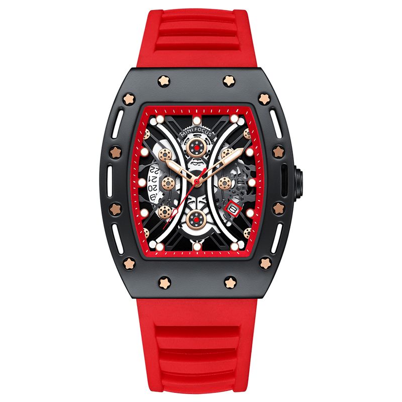 0420g Sports Décontractés 3d Évider Cadran Lumineux 3atm Étanche Hommes Montre-bracelet Montre À Quartz