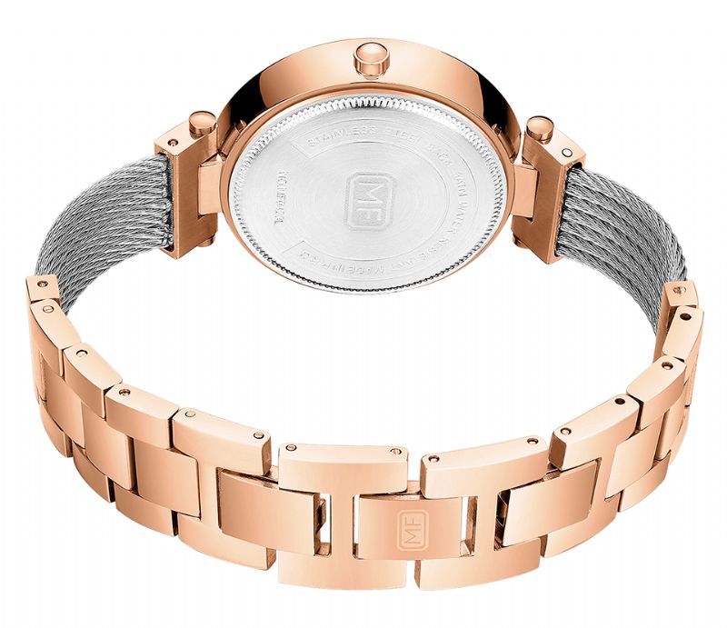 0423l Élégant Strass Décoration Cadran 3atm Étanche Femmes Montre-bracelet Montre À Quartz