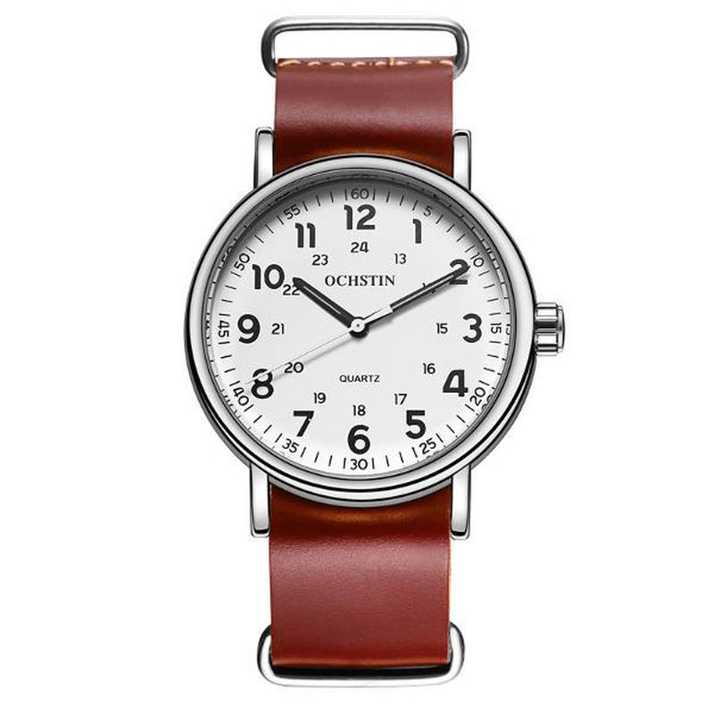 1249 Montre À Quartz Pour Homme Avec Bracelet En Cuir Décontracté Montre D'affaires