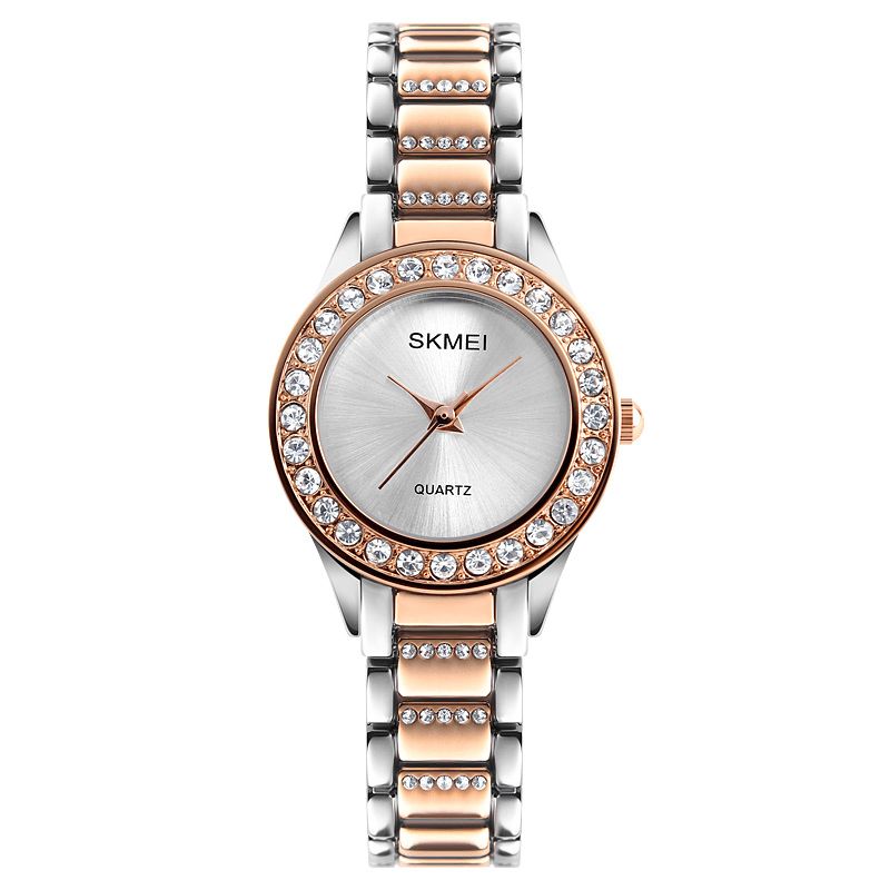 1262 Montre-bracelet Étanche Pour Femme Bracelet En Acier Inoxydable Cadeau Montre À Quartz