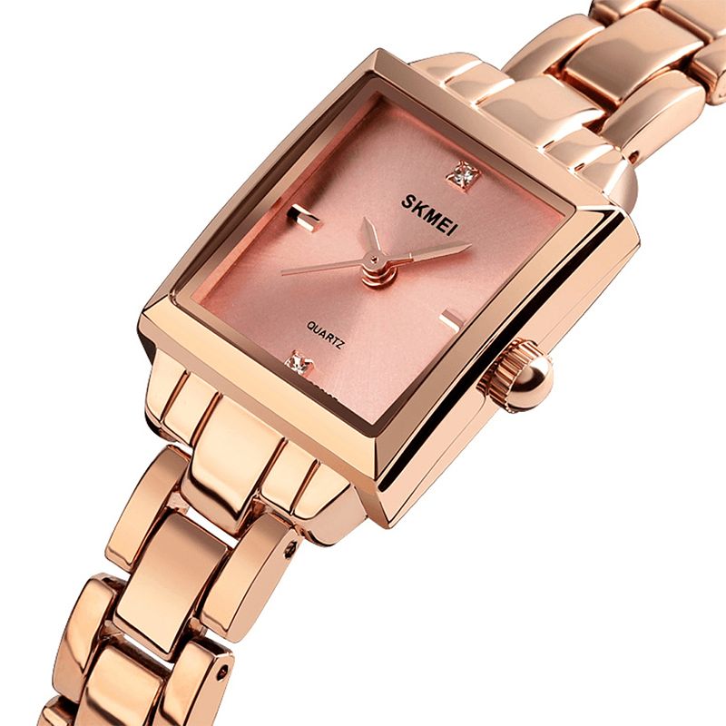 1407 Mode Femmes Montre Lumière Luxe 3atm Étanche Bracelet En Acier Inoxydable Montre À Quartz