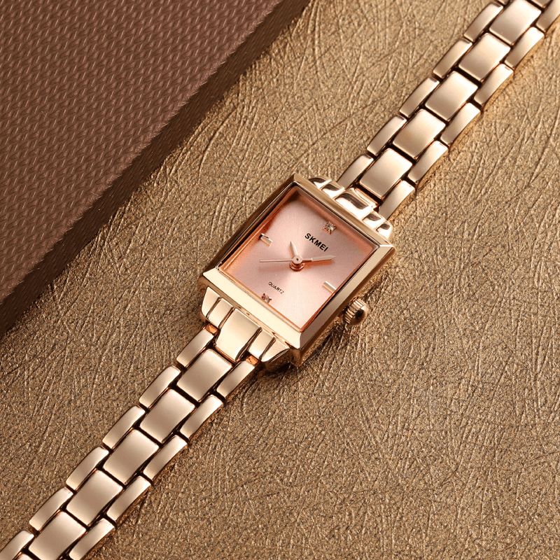 1407 Mode Femmes Montre Lumière Luxe 3atm Étanche Bracelet En Acier Inoxydable Montre À Quartz