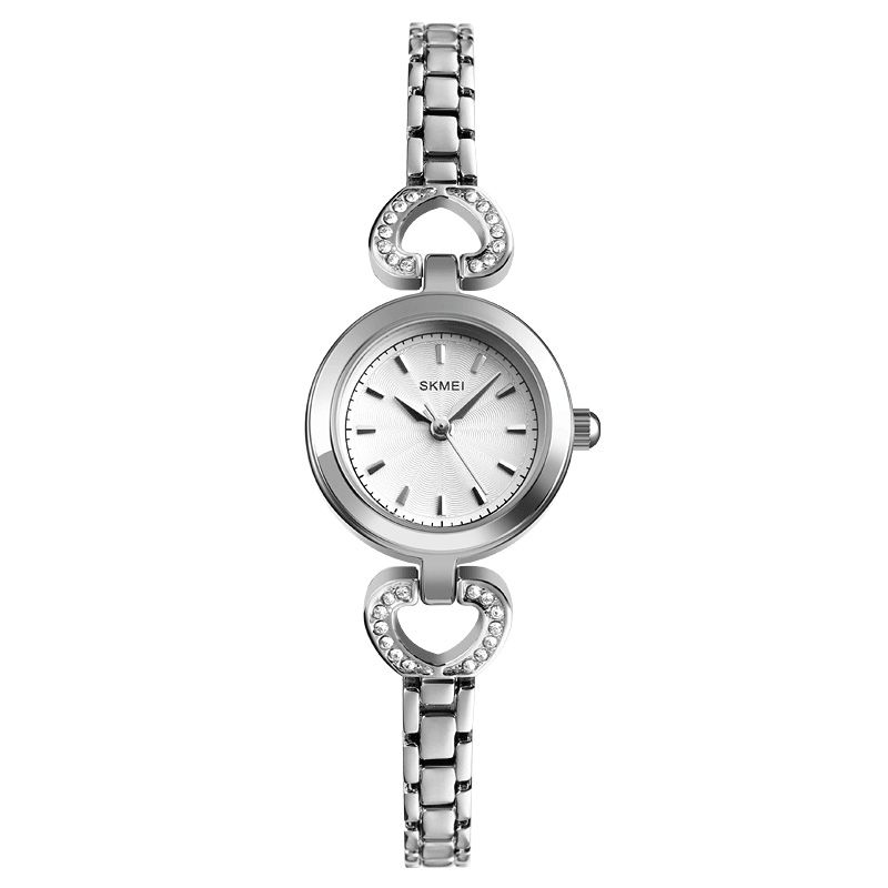 1408 Luxe Cristal En Acier Inoxydable Mode Élégante Femmes Montre-bracelet À Quartz Montre