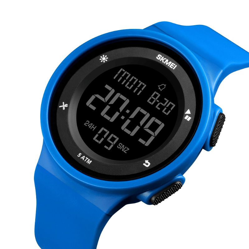 1445 Montre Numérique De Sport De Plein Air Led Étanche En Silicone À La Mode