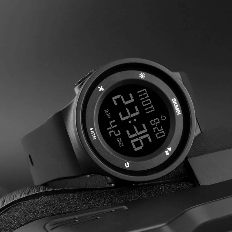 1445 Montre Numérique De Sport De Plein Air Led Étanche En Silicone À La Mode