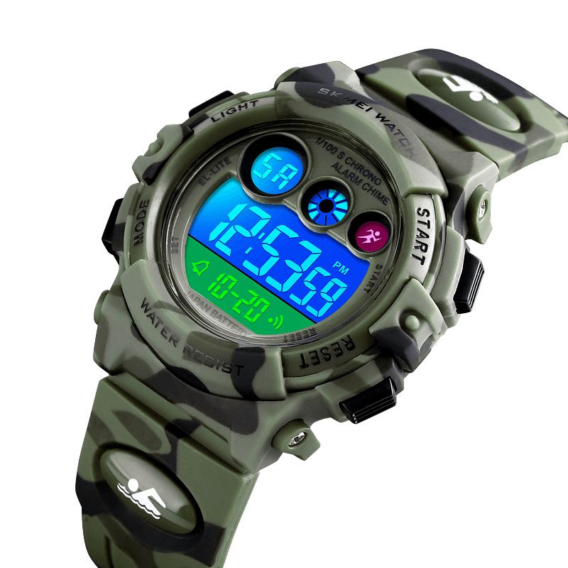 1547 Cadran Énergétique Design Led+el Lumières 5atm Sport Montre Pour Enfants Montre Numérique