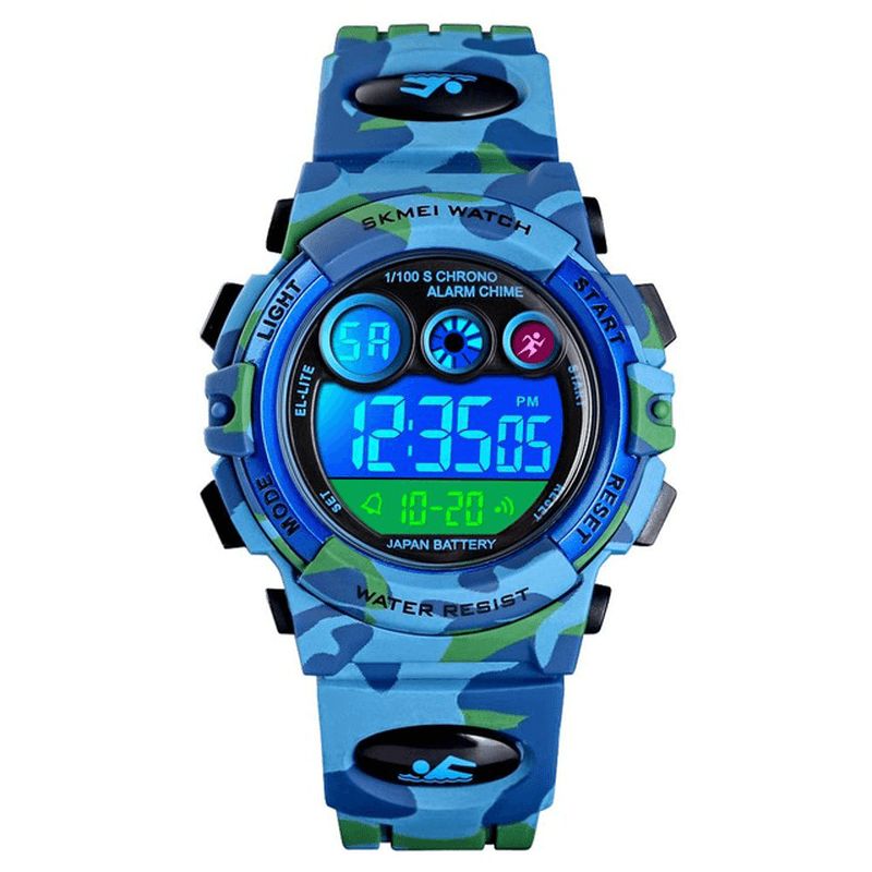 1547 Cadran Énergétique Design Led+el Lumières 5atm Sport Montre Pour Enfants Montre Numérique