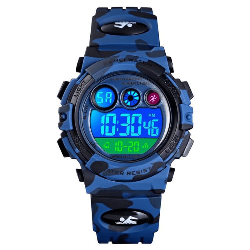 1547 Cadran Énergétique Design Led+el Lumières 5atm Sport Montre Pour Enfants Montre Numérique