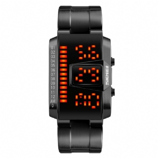 1791 Bracelet En Acier Inoxydable Montre Numérique À La Mode Led Étanche Hommes Montre-bracelet