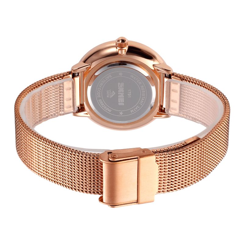 1791 Mode Femmes Élégantes Montre Casual Bracelet En Acier Inoxydable Montre À Quartz Étanche