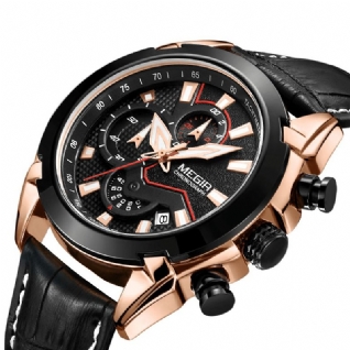 2065 Sport Montres Creative Chronographe Quartz Bracelet En Cuir Hommes Montre