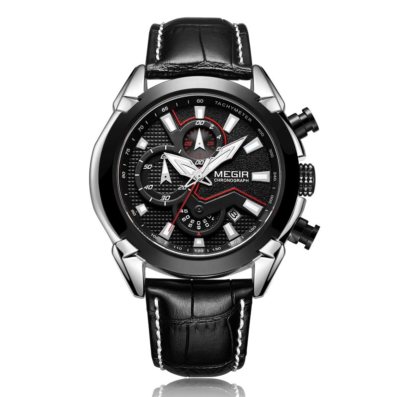 2065 Sport Montres Creative Chronographe Quartz Bracelet En Cuir Hommes Montre