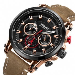 2085 Style Militaire Date Chronographe Multifonction Quartz Montre Mode Hommes Montre-bracelet