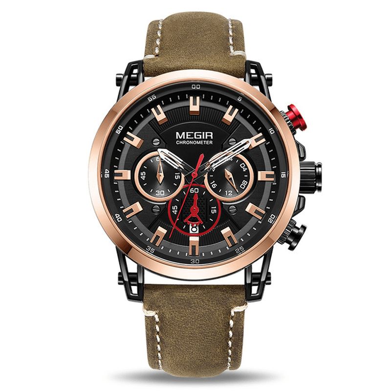 2085 Style Militaire Date Chronographe Multifonction Quartz Montre Mode Hommes Montre-bracelet