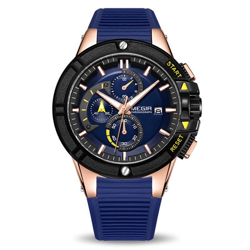 2095 Mode Hommes Montre Chronographe Étanche Affichage Lumineux Sport Montre À Quartz