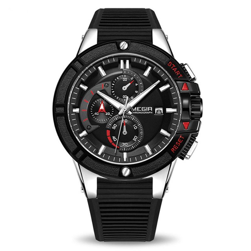 2095 Mode Hommes Montre Chronographe Étanche Affichage Lumineux Sport Montre À Quartz