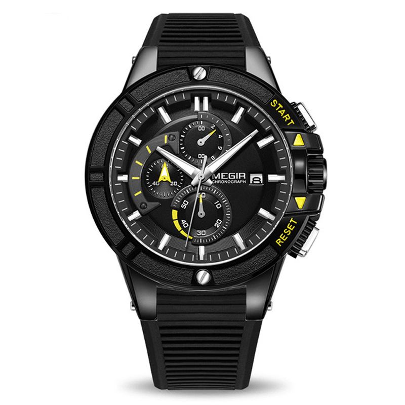 2095 Mode Hommes Montre Chronographe Étanche Affichage Lumineux Sport Montre À Quartz