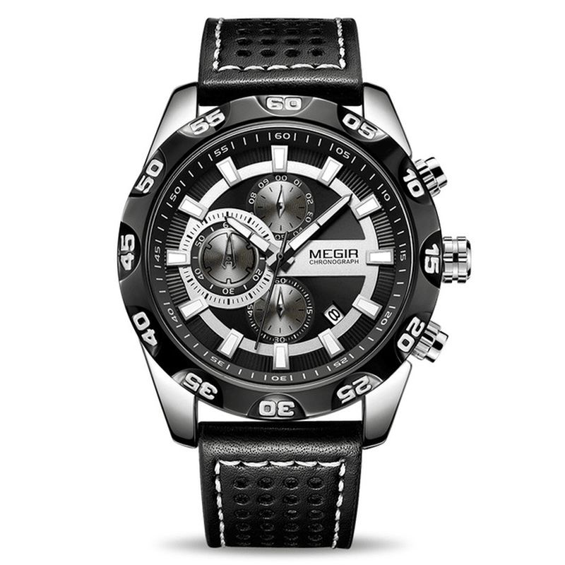 2096 Luxe Sports Style Chronographe Étanche Multifonction Quartz Montre Hommes Montre-bracelet