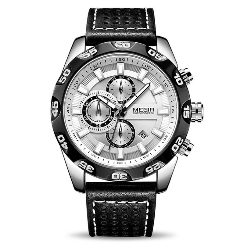 2096 Luxe Sports Style Chronographe Étanche Multifonction Quartz Montre Hommes Montre-bracelet