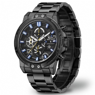 2108 Luxe Grand Cadran Chronographe Business Style En Acier Inoxydable Hommes Montre À Quartz Montre