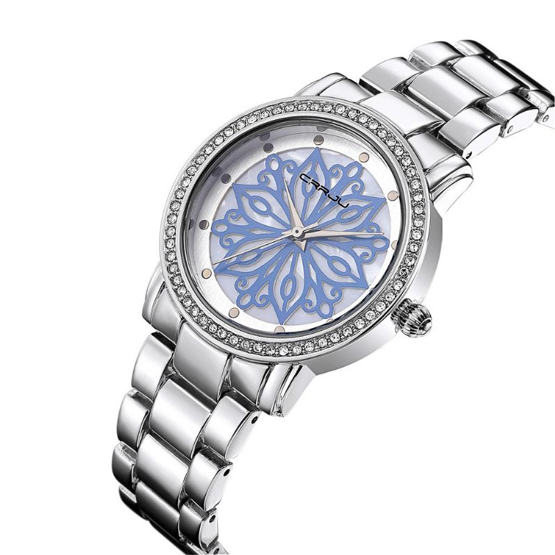 2109 Diamants Cadran Cas Femmes Montre-bracelet En Acier Inoxydable Quartz Montres