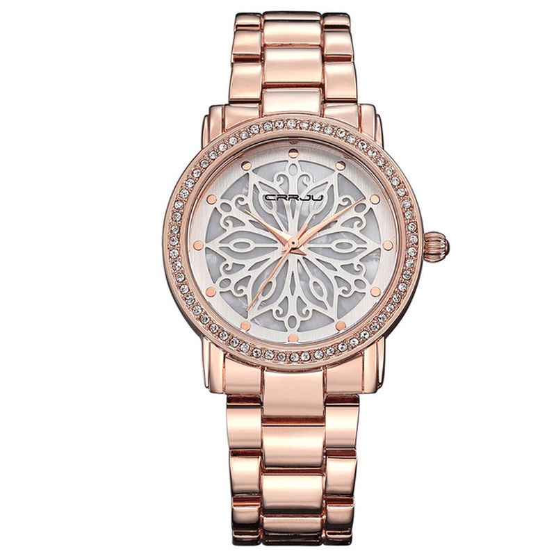 2109 Diamants Cadran Cas Femmes Montre-bracelet En Acier Inoxydable Quartz Montres