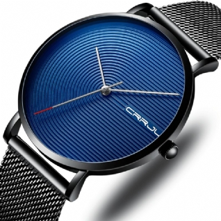 2164 Full Steel Strap Mode Alliage Case Simple Cadran Bleu Montre Homme Montre À Quartz