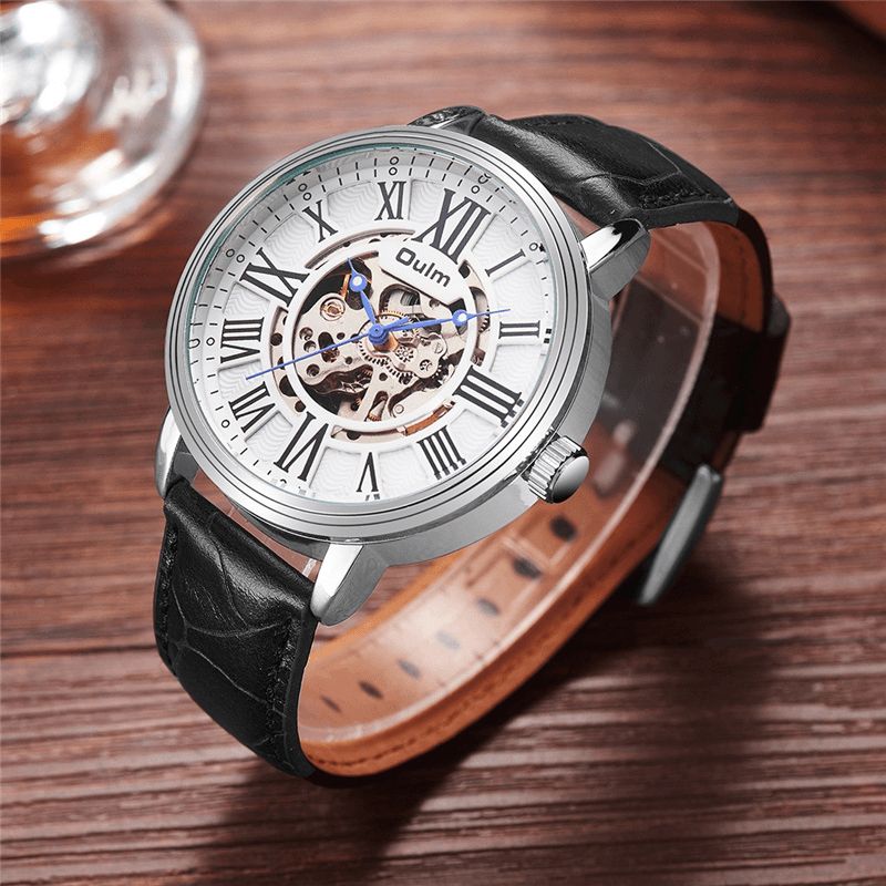 3688 Montre Mécanique Automatique En Cuir Véritable Montre-bracelet Pour Homme De Style Professionnel