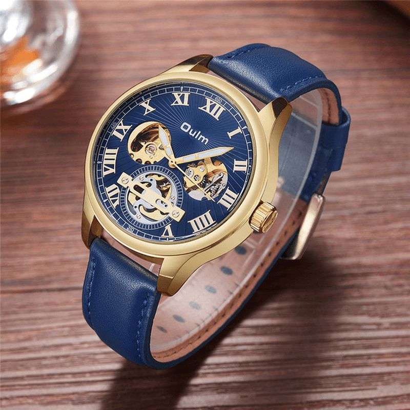 3688 Montre Mécanique Automatique En Cuir Véritable Montre-bracelet Pour Homme De Style Professionnel