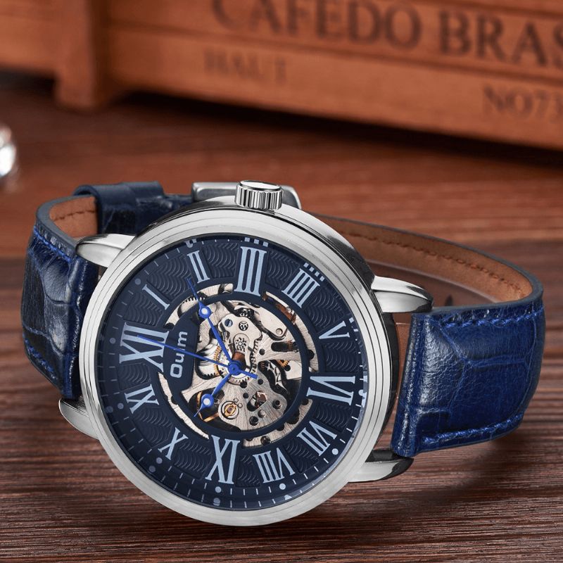 3688 Montre Mécanique Automatique En Cuir Véritable Montre-bracelet Pour Homme De Style Professionnel