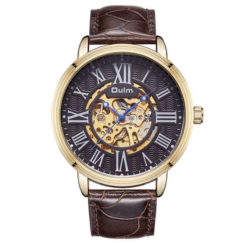 3688 Montre Mécanique Automatique En Cuir Véritable Montre-bracelet Pour Homme De Style Professionnel