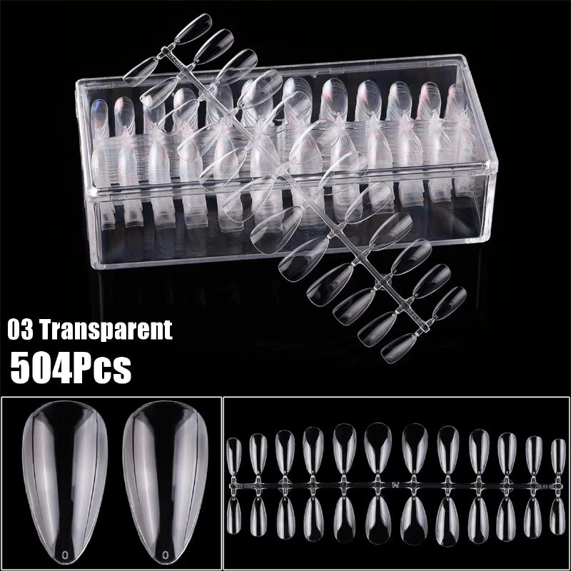 504 Pièces Moule À Ongles En Amande Double Usage Pliable Non Marquant Ongles Conseils