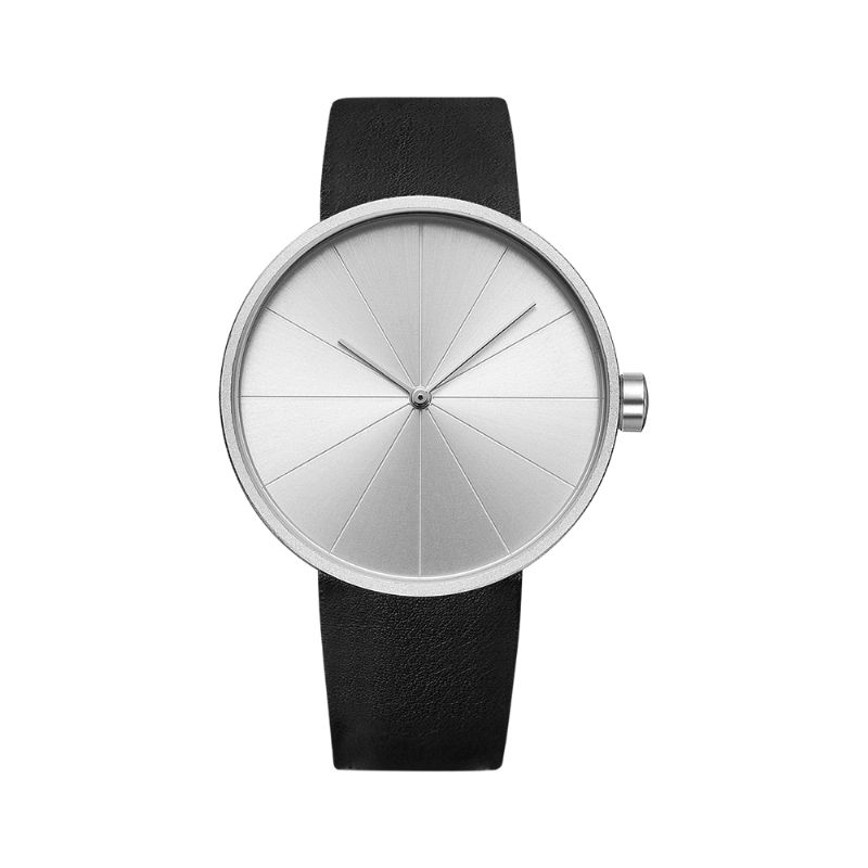 520 Le Tourne-disque Cadran D'art Simple Bracelet En Cuir Montre À Quartz Décontractée Pour Hommes